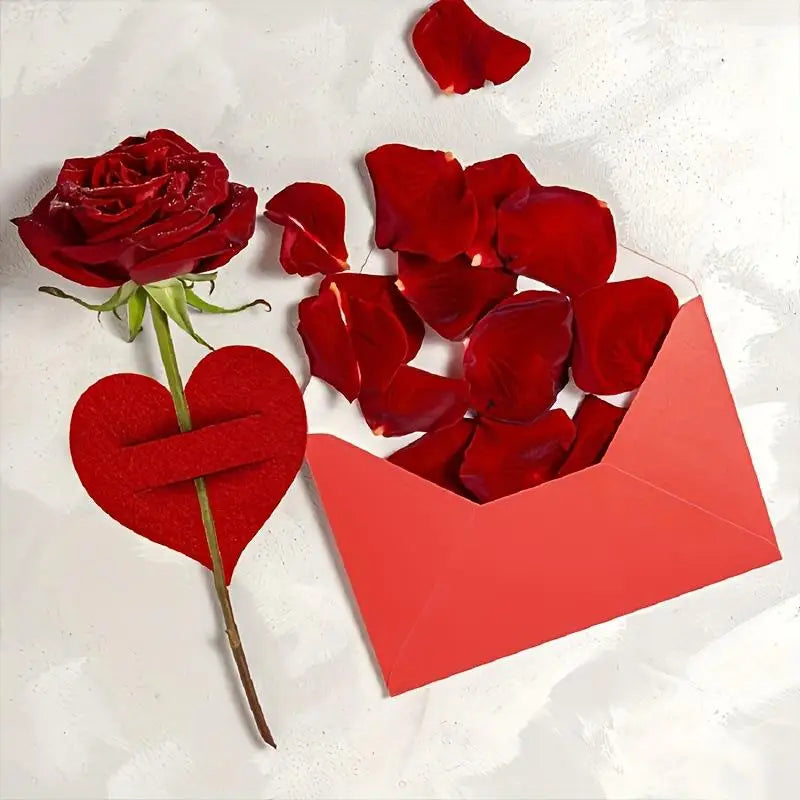 10-Pack Heart-Shaped Felt Cutlery Sleeves | Party Table Decor Cutlery Sleeve Set QXL