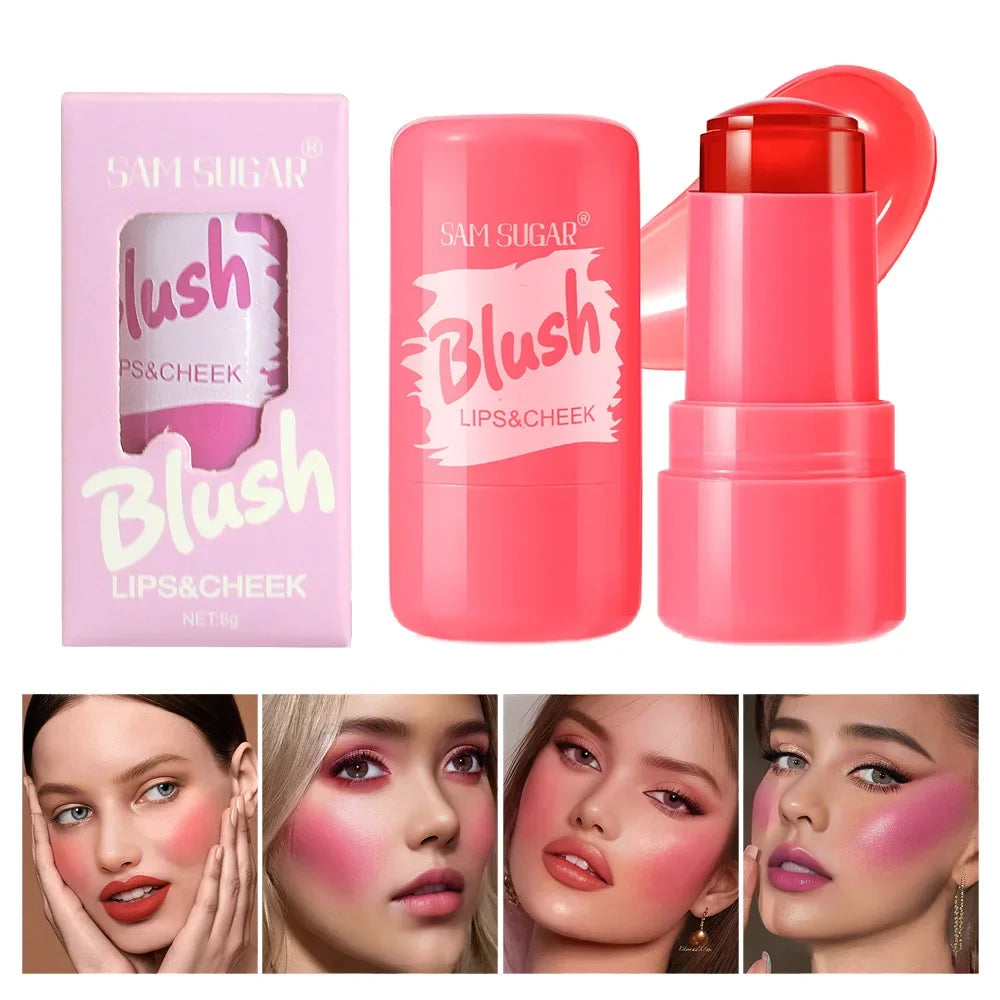 SAM SUGAR Jelly Blush Stick – 3-in-1 Lip & Cheek Tint 4 Colors Jelly Lip & Cheek Tint QXL