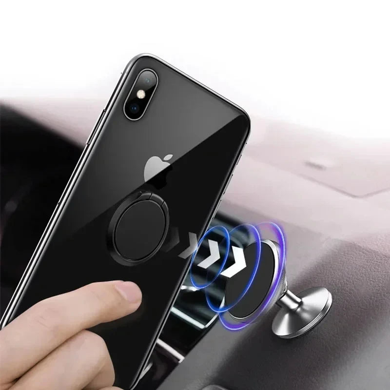 360° Rotating Ring Phone Holder & Magnetic Car Mount Grip Ring Phone Holder QXL