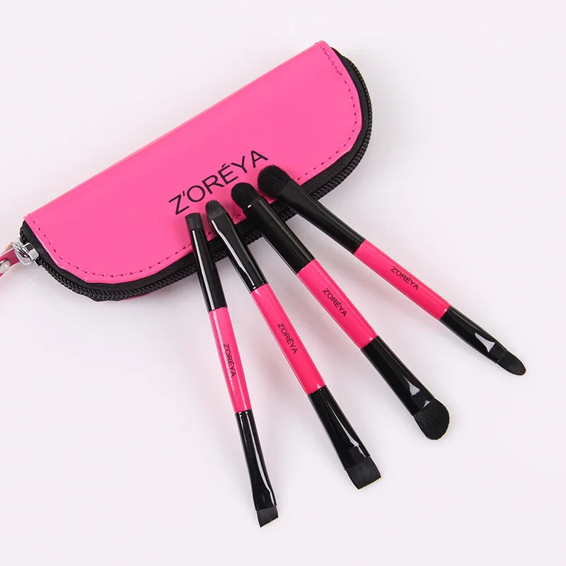 ZOREYA 4-Piece Colorful Makeup Brush Set | Horsehair Gift Makeup Brush Set QXL