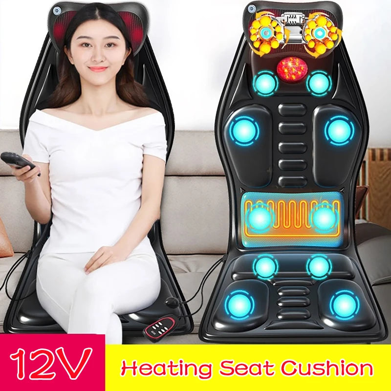 Dreamburgh Heated Seat Massage Cushion | Airbag Lumbar Support Massage Seat Cushion QXL