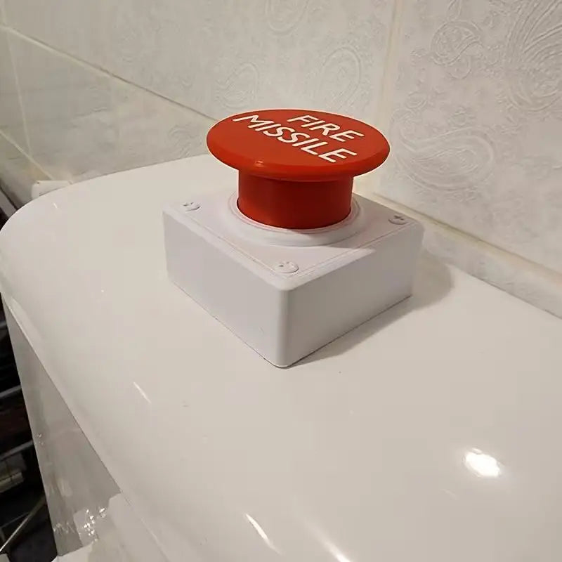 Fire Missile Toilet Button Extender | No-Drill Bathroom Upgrade Toilet Button Extender QXL