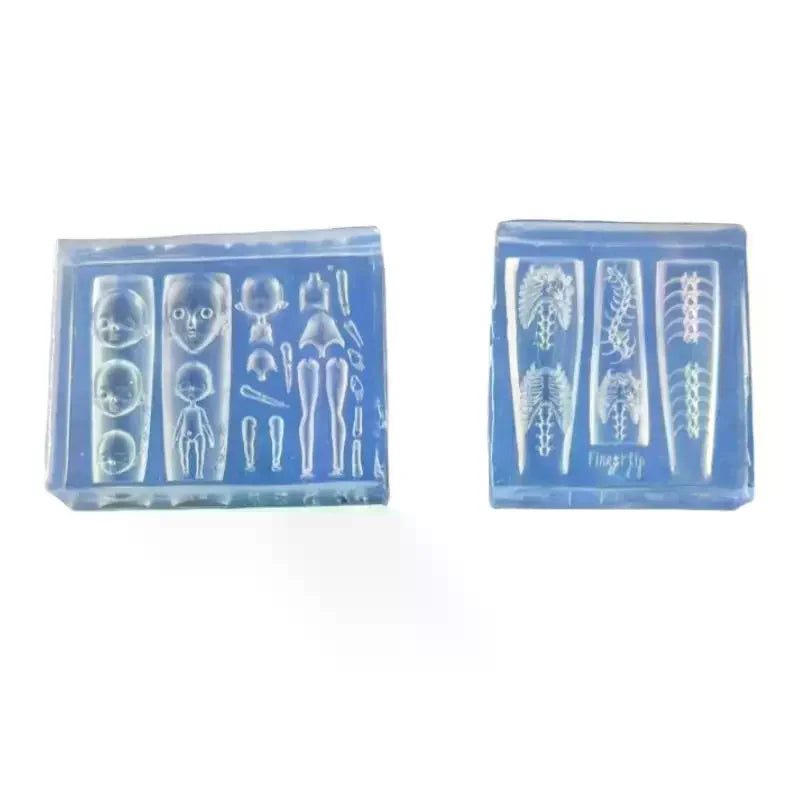 3D Skeleton Rib Silicone Nail Art Mold | DIY Manicure Template Nail Art Mold QXL