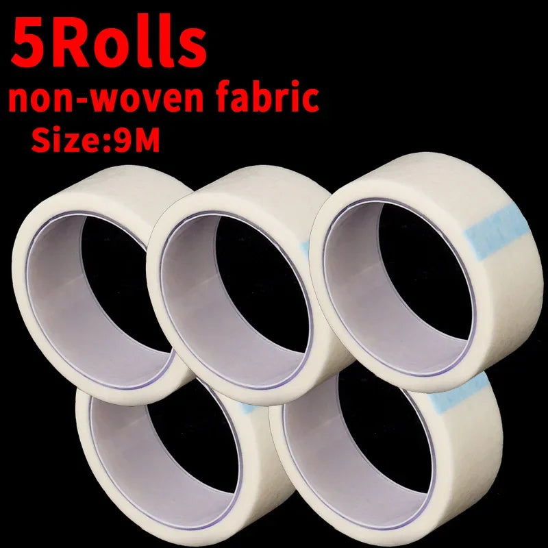 Breathable Eyelash Extension Tape – PE & Non-Woven 10 Rolls Lash Extension Tape QXL 9mNon woven fabic 03