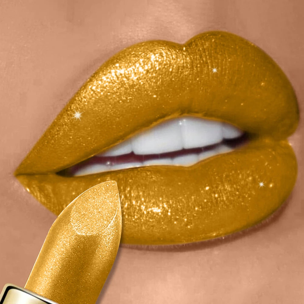 VERONNI 10-Color Glitter Lipstick | Waterproof Metallic Finish Glitter Lipstick QXL 09