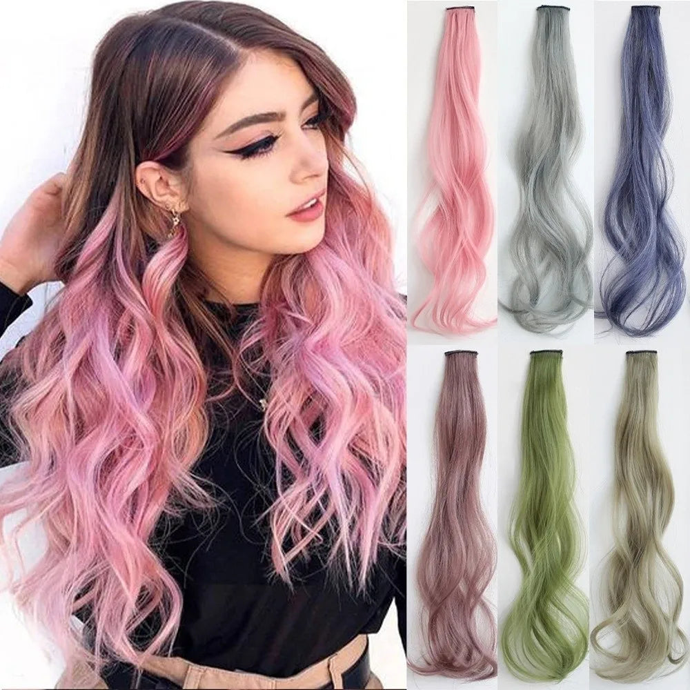 Ear-Hanging Colorful Curly Hair Extensions for Girls – 2 Pack Clip-On Hair Extension QXL