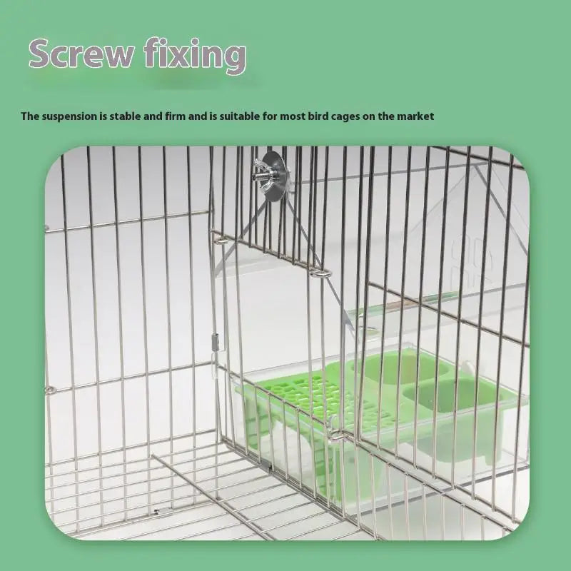 Hanging Parrot Feeder & Bird Bath Bowl | Cage Accessory Bird Cage Feeder QXL