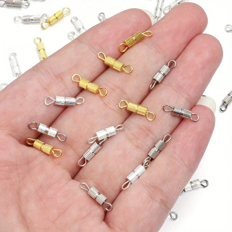 10-Pack Spiral Screw Clasps | DIY Bracelet & Necklace Buckles Jewelry Clasp Set QXL