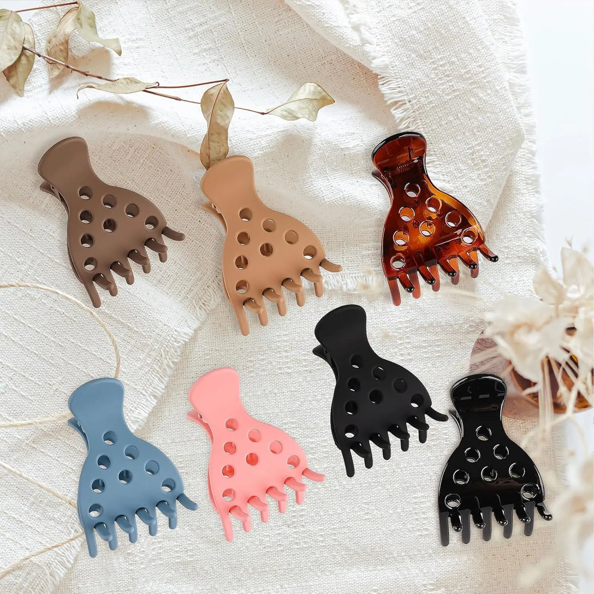 7-Pack Root Lift Claw Clips for Curly Hair | No-Crease Hair Root Clip QXL Blue
