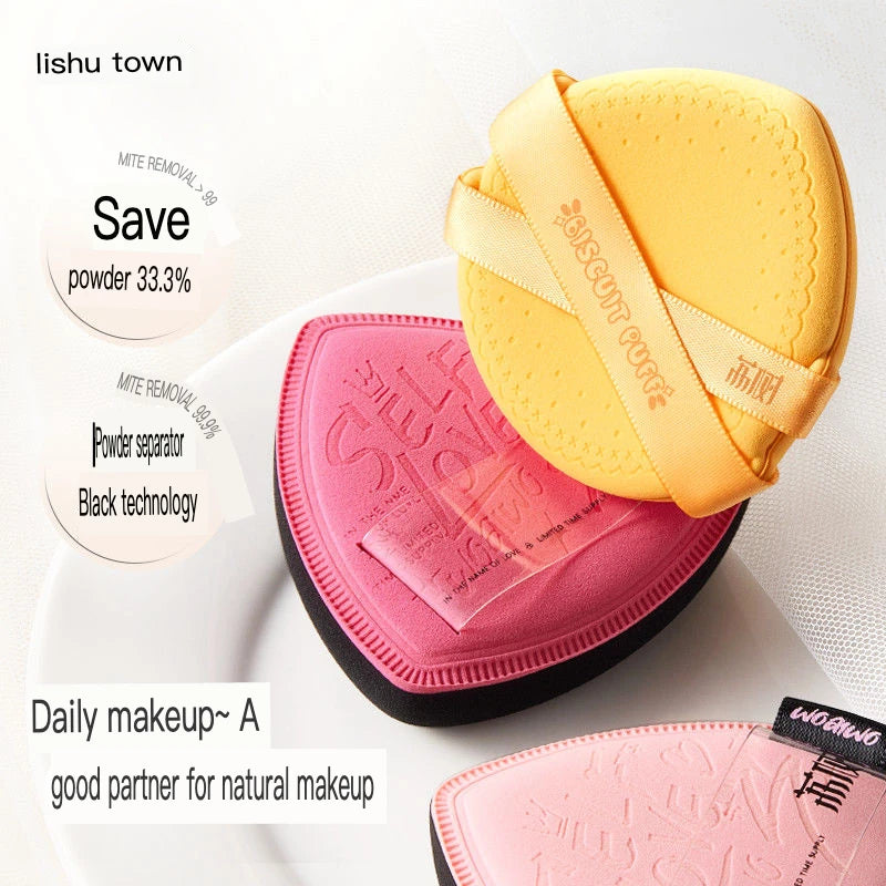Super Soft Powder Puff Cushion Set | Dry & Wet Use – 2 Pack Makeup Sponge Puff QXL