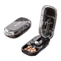 Pill Cutter & Storage Box | 1/2 & 1/4 Tablet Splitter Portable Pill Cutter Organizer QXL B