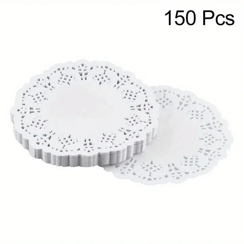 150-Pack Round Lace Paper Doilies | Cupcake & Party Decor Paper Doilies QXL 150pcs
