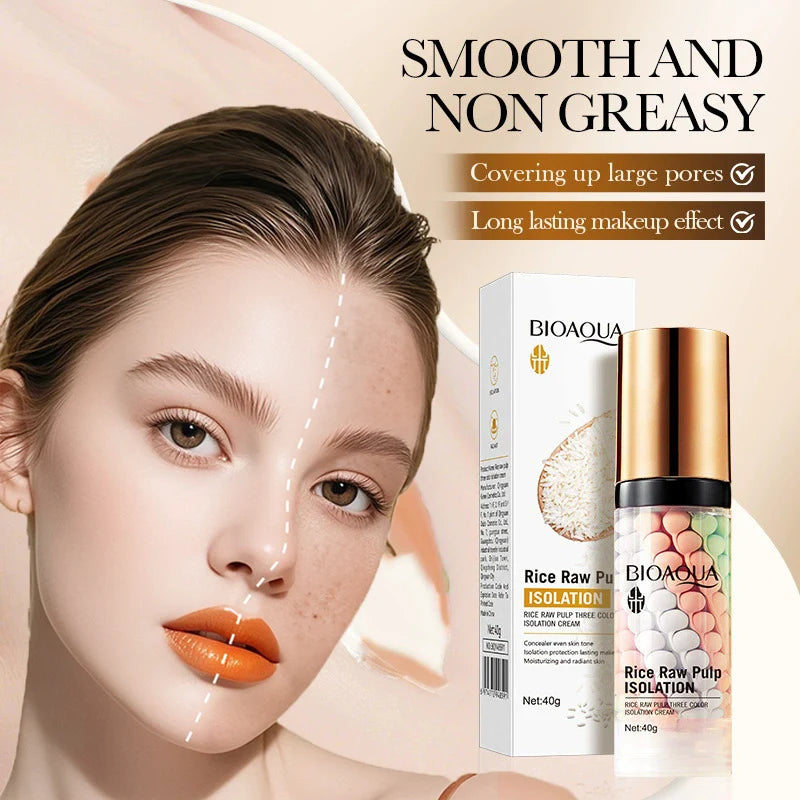 BIOAOUA Tri-Color Rice Pulp Primer BB Cream – 40g BB Cream Primer QXL