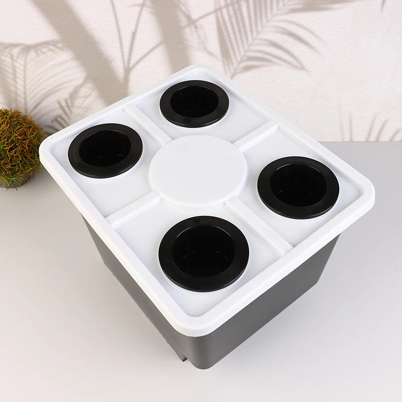 Hydroponic Bucket System with Siphon Elbows & 4-Hole Cover Hydroponic Planter QXL