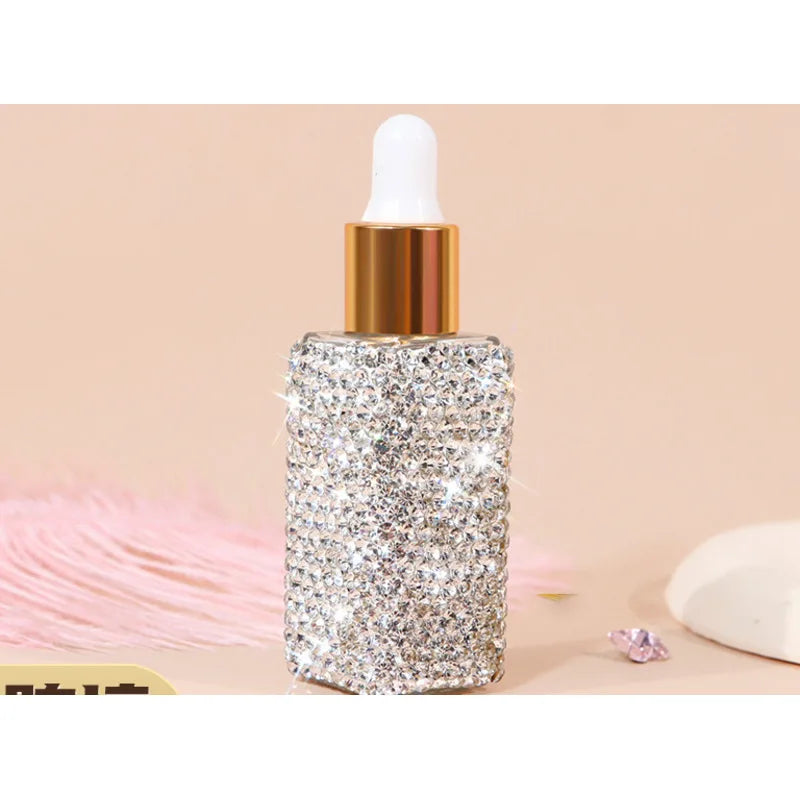 Diamond-Encrusted Mini Glass Perfume Bottle with Dropper 5ml Perfume Bottle QXL