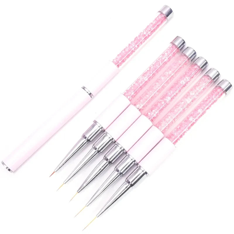 Acrylic Nail Art Liner Brush | Stripe & Flower Drawing Pen Nail Art Brush QXL