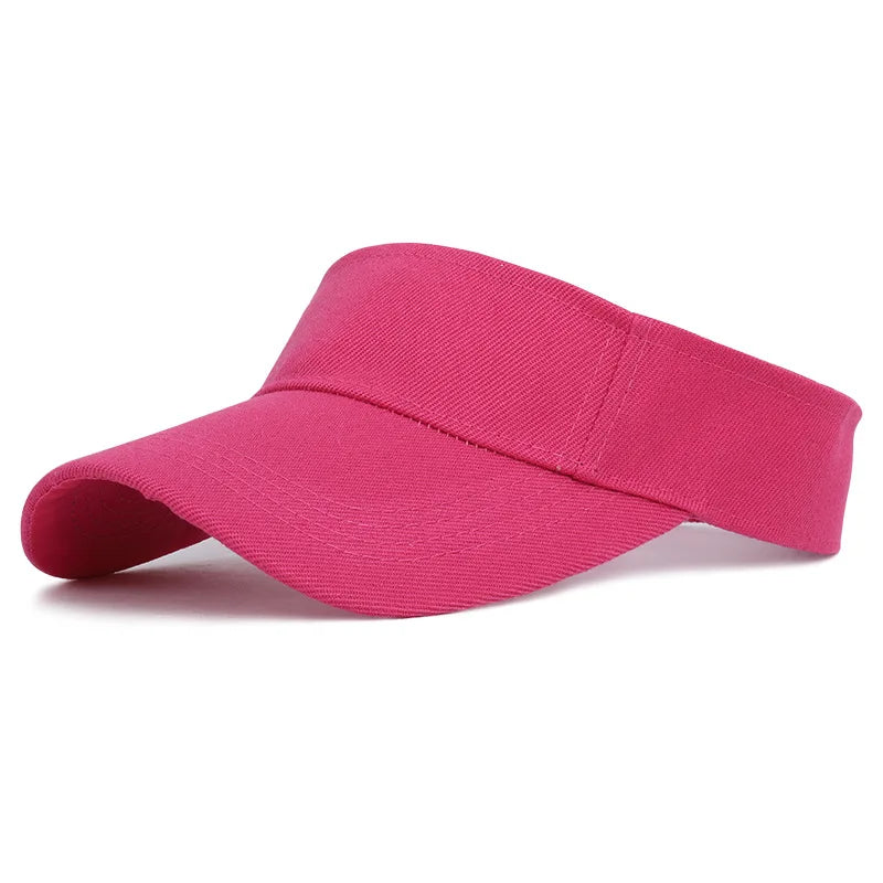 Unisex Adjustable Sports Visor Hat | Tennis Running Beach Cap Sports Visor Hat QXL Rose Red