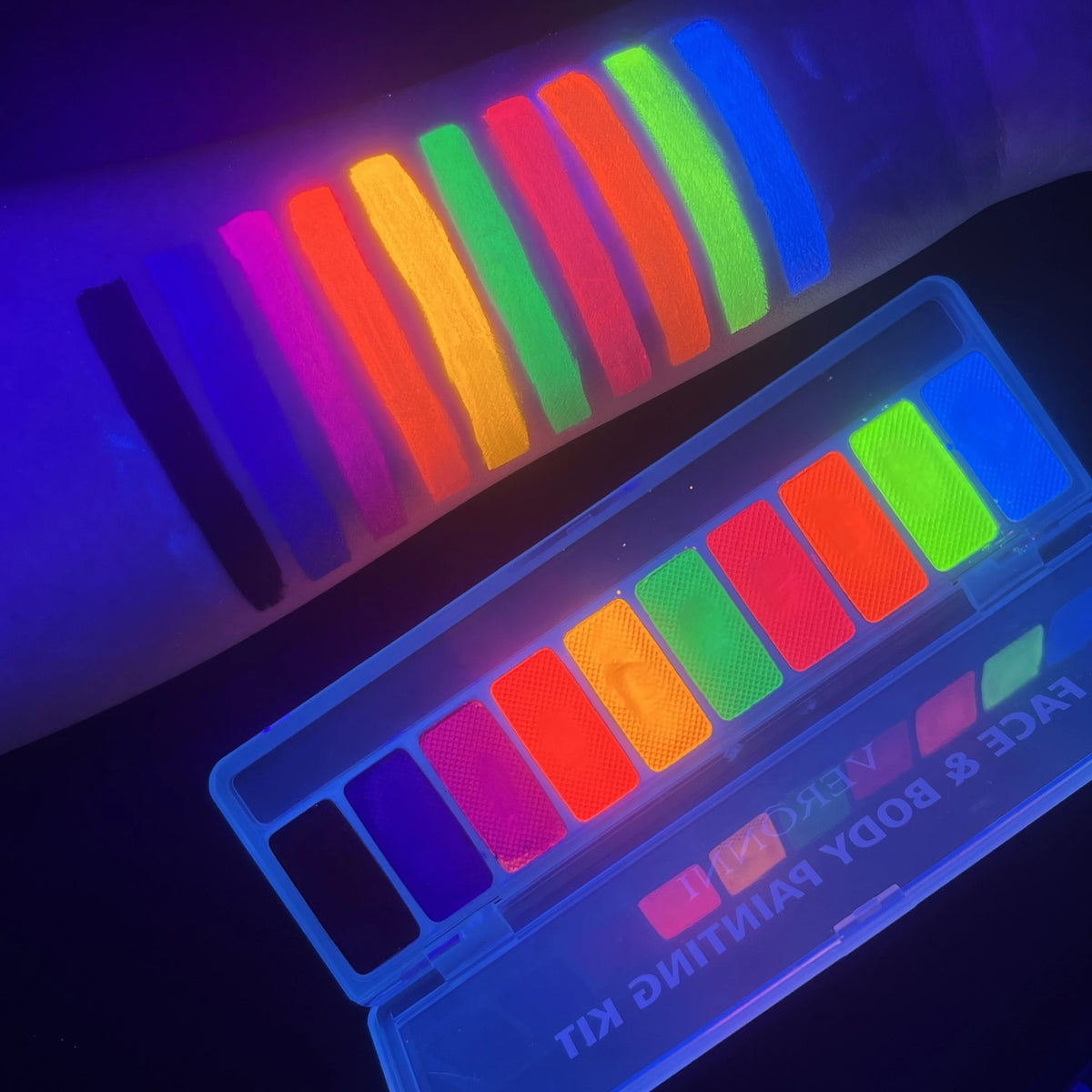 10-Color UV Neon Face & Body Paint Set | Glow Party Makeup Face & Body Paint QXL
