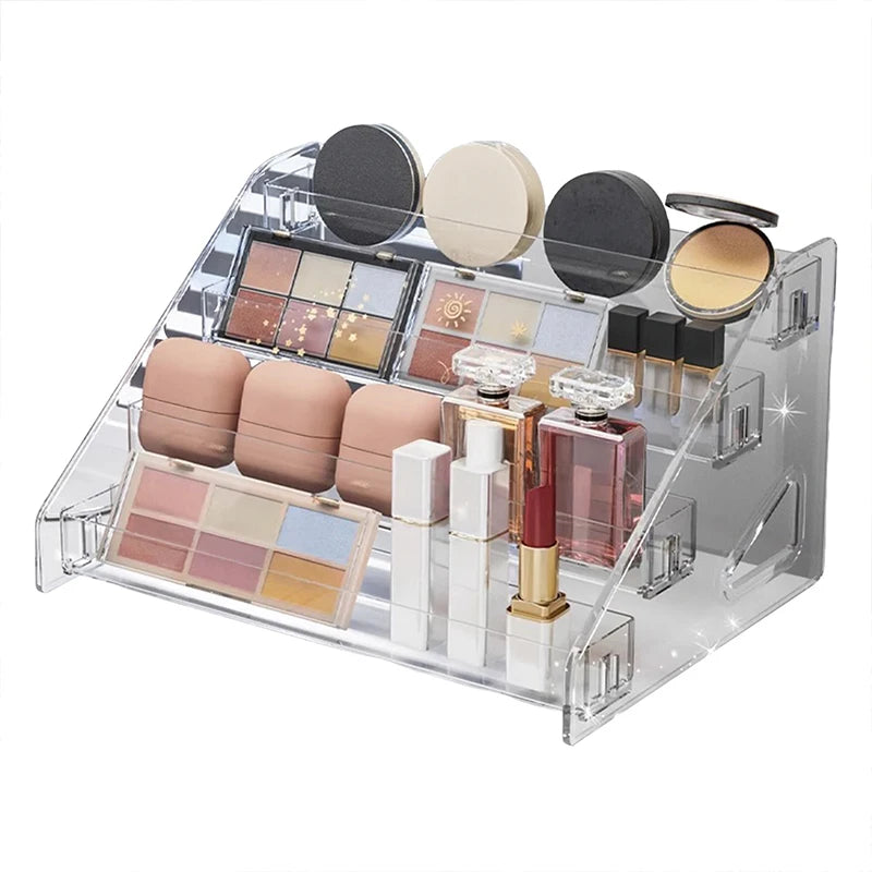 Multi-Layer Transparent Makeup Organizer & Cosmetic Rack Makeup Storage Rack QXL