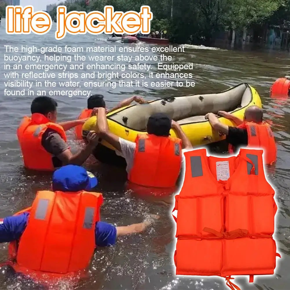 Orange Foam Life Jacket Vest | Adult Boating & Water Safety Foam Life Jacket QXL