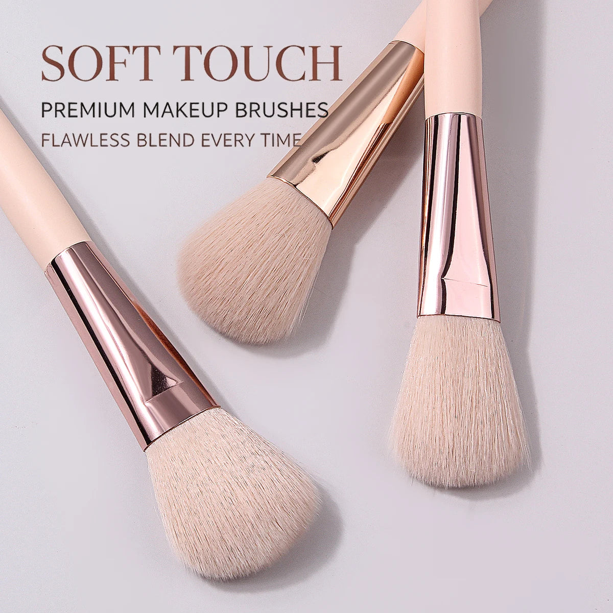 KOSSHOW 3-Pc Blush, Contour & Highlighter Brush Set Makeup Brush Set QXL