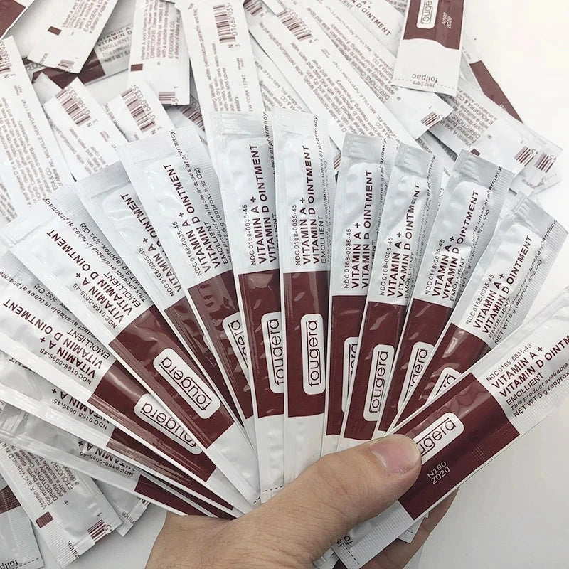 100-Pack Tattoo Aftercare Vitamin A&D Recovery Ointment Cream Tattoo Aftercare Cream QXL Default Title