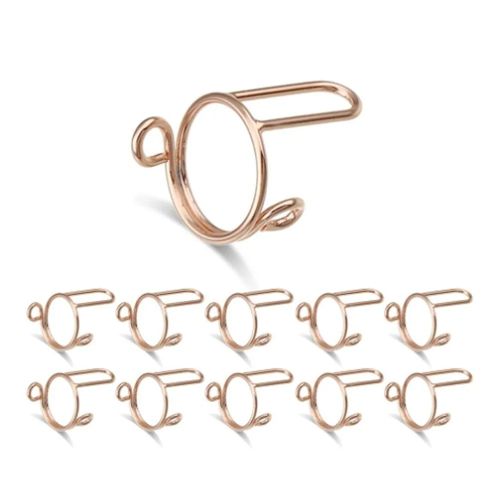 10-Pack Reusable Fingertip Nail Rings | Y2K Nail Art Decor Nail Art Rings QXL General Rose Gold