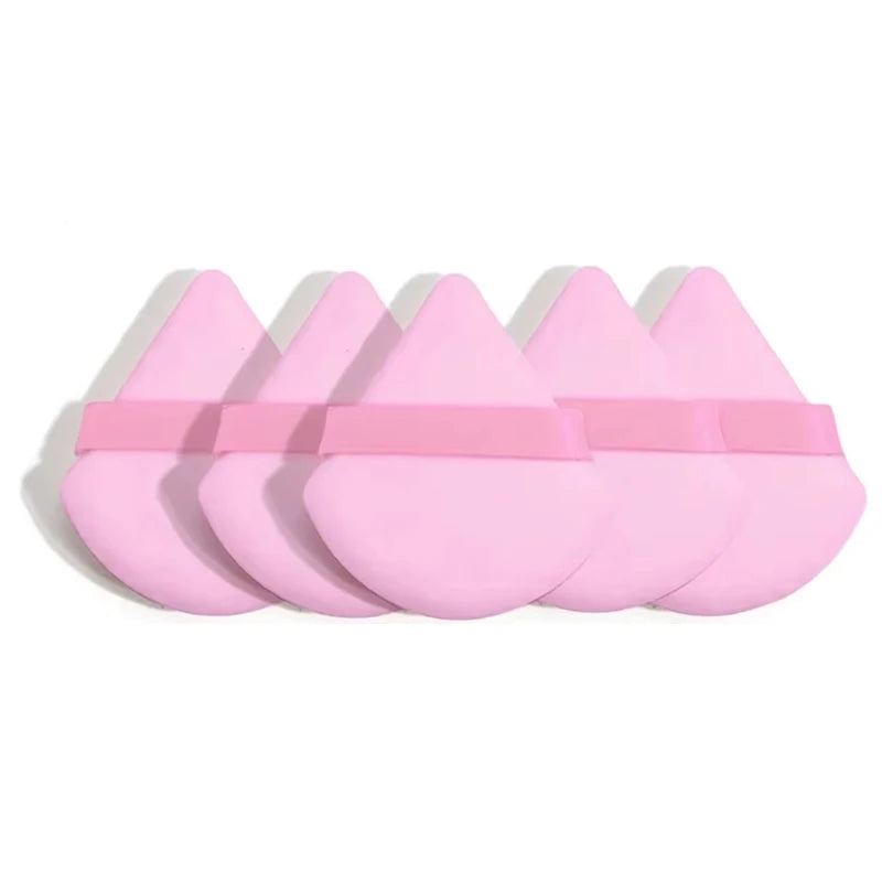 Triangular Powder Puff Set | Wet & Dry Sponge for Precise Makeup Makeup Powder Puff QXL 5 Pieces Pink