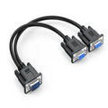 VGA Splitter Y Cable 1 Male to 2 Female | 1080P Screen Dup VGA Splitter Cable QXL black