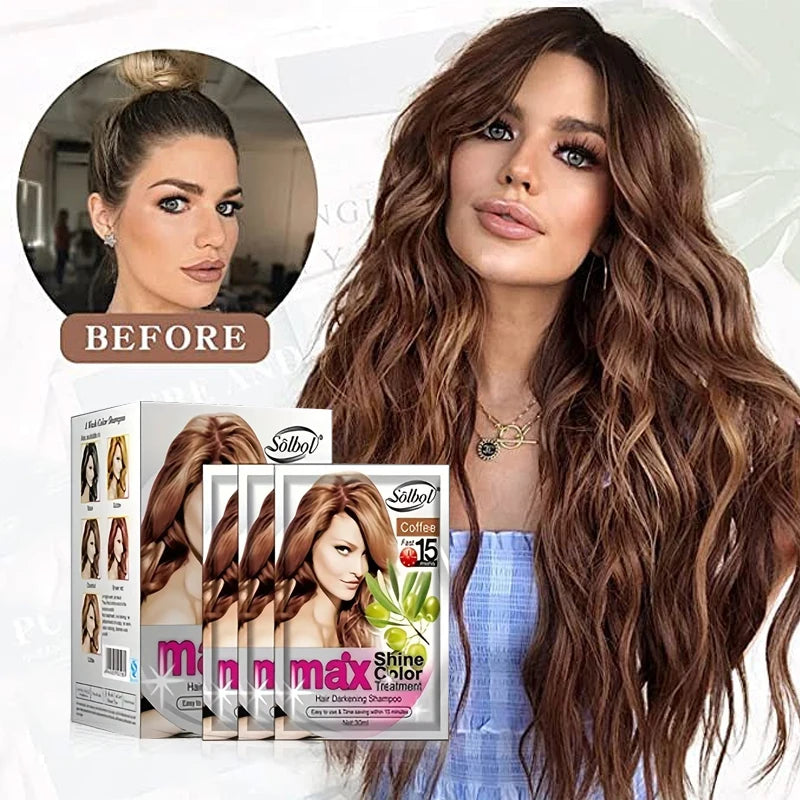 Semi-Permanent Instant Hair Dye Shampoo | Men & Women 10×30ml Hair Dye Shampoo QXL
