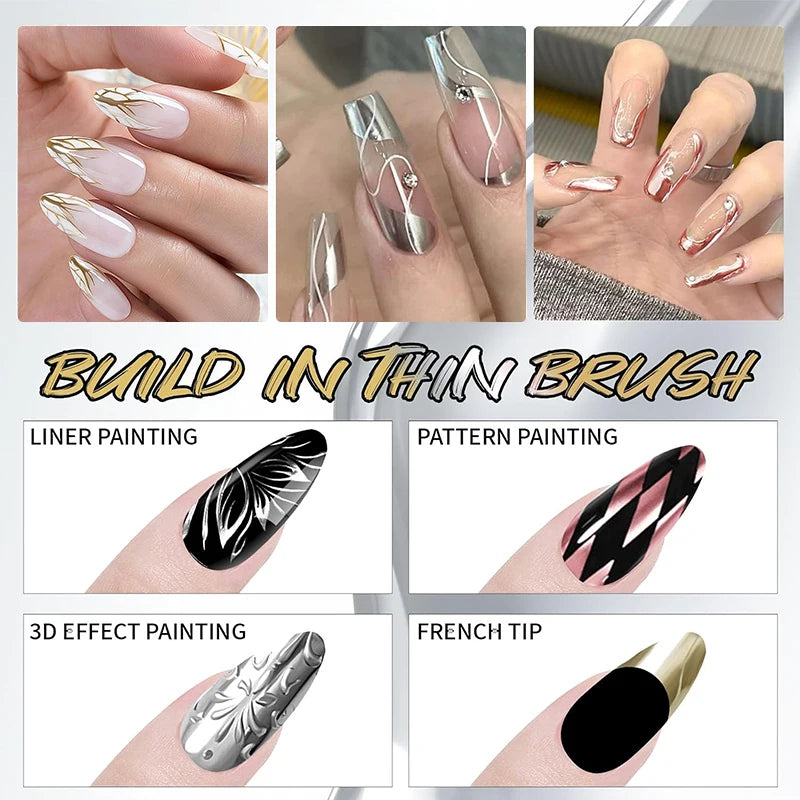 VERONNI Metallic Gel Nail Polish 5ml | Gold Silver Rose Gold Gel Nail Polish QXL