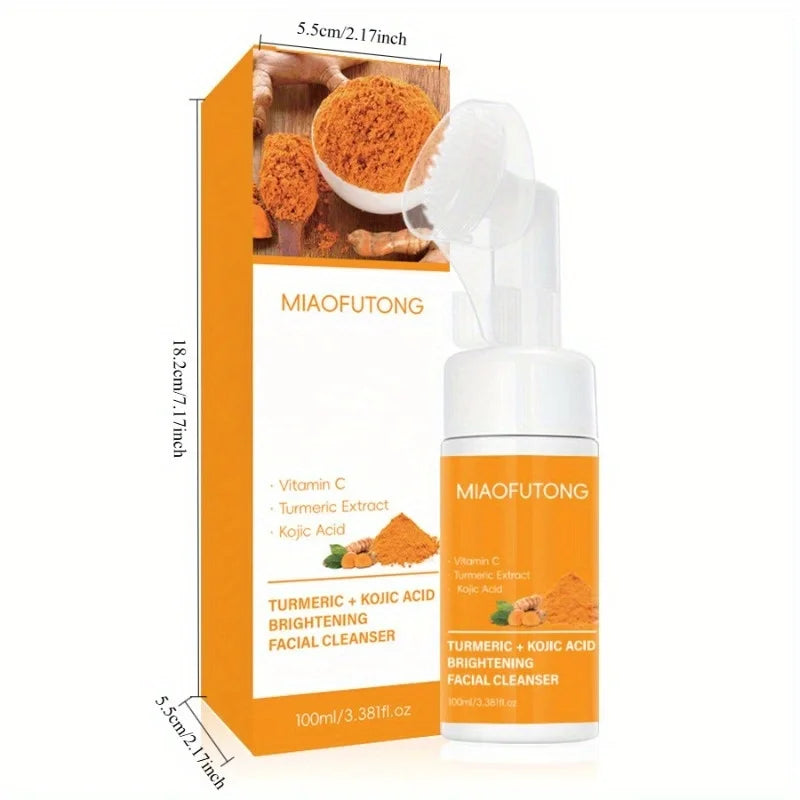 Turmeric Vitamin C & Kojic Acid Cleansing Mousse | All Skin Facial Cleanser QXL
