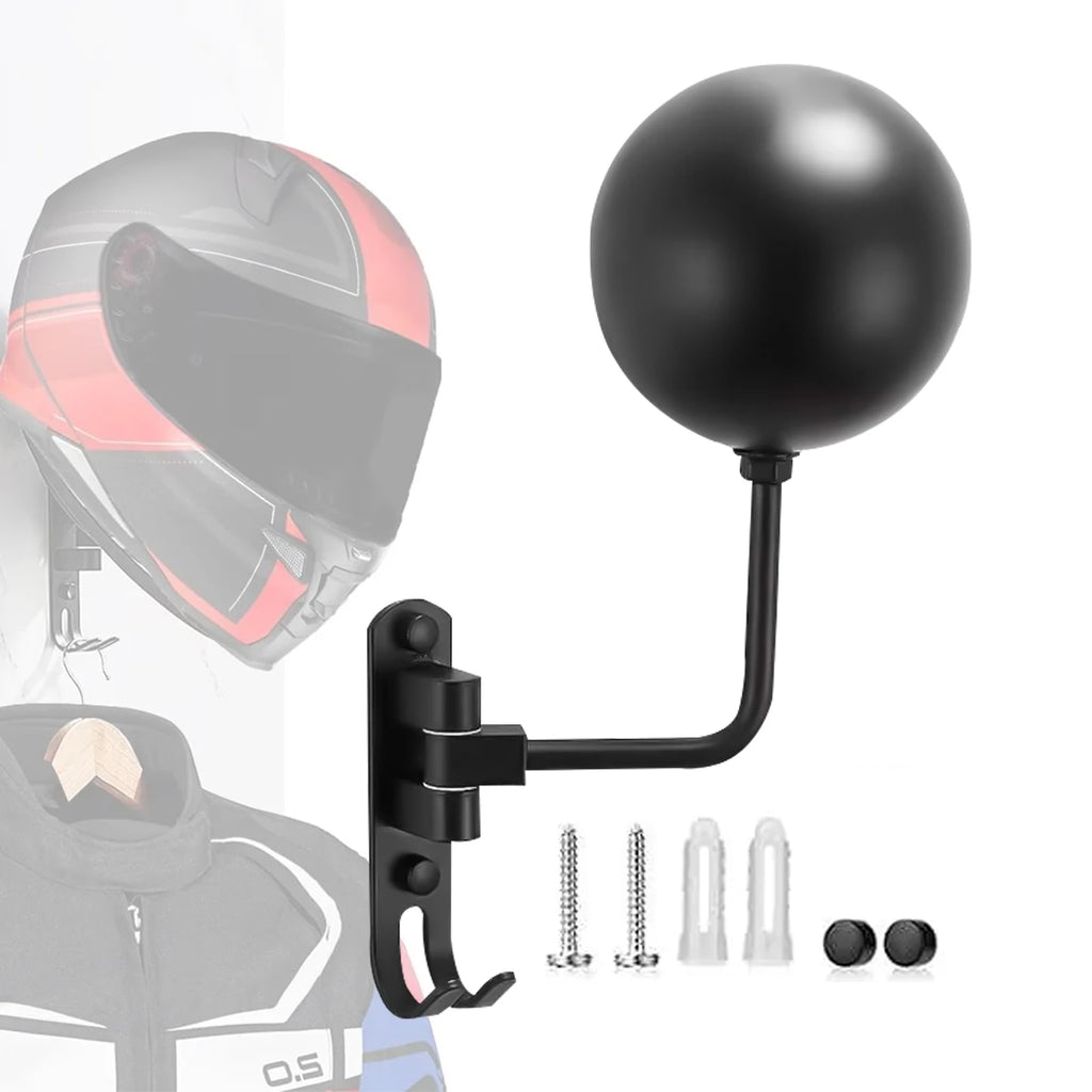 180° Rotating Wall-Mount Helmet Rack | Bike & Motorcycle Hook Wall Helmet Rack QXL