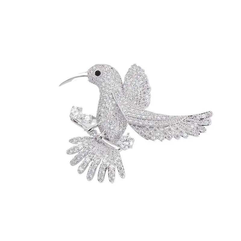 Rhinestone Hummingbird Brooch Pin | Shiny Women's Jewelry Brooch Pin QXL 1pc
