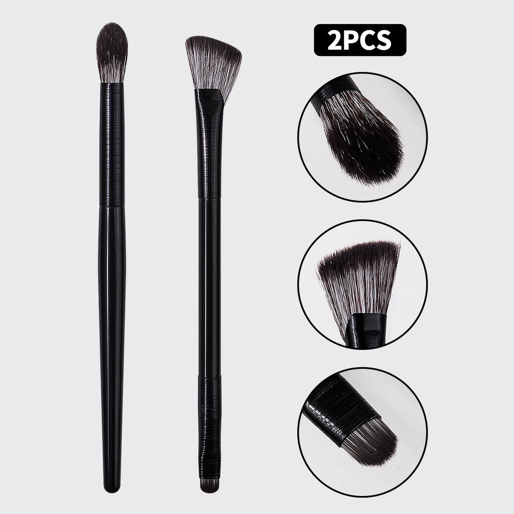 2-Pack Dual-End Concealer & Eyeshadow Blending Brush Set Makeup Brush Set QXL black
