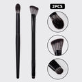 2-Pack Dual-End Concealer & Eyeshadow Blending Brush Set Makeup Brush Set QXL black