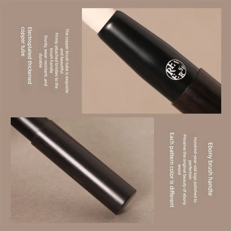 Sandalwood T40 Round Lip Brush with Protective Cap | Portable Lip Makeup Brush QXL
