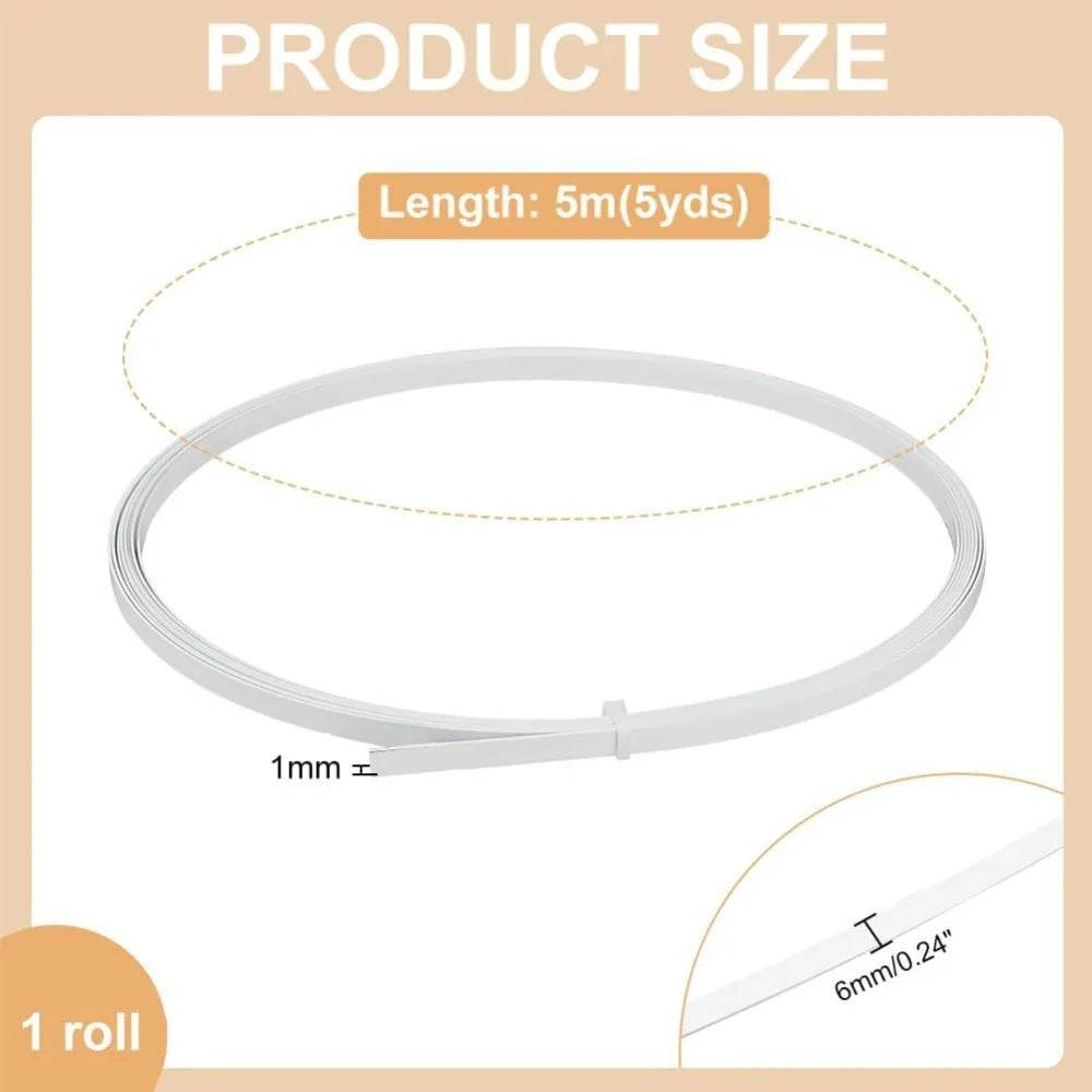 6mm PVC Covered Flat Steel Boning 5.4 Yds | Corset & Bridal Garment Boning QXL