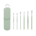 6-Piece Stainless Steel Ear Pick & Earwax Remover Set Ear Care Tool Set QXL Green