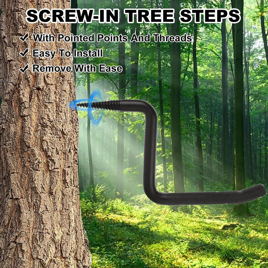 Screw-In Tree Stand Steps | Steel Climbing Steps & Bow Hanger Tree Stand Steps QXL