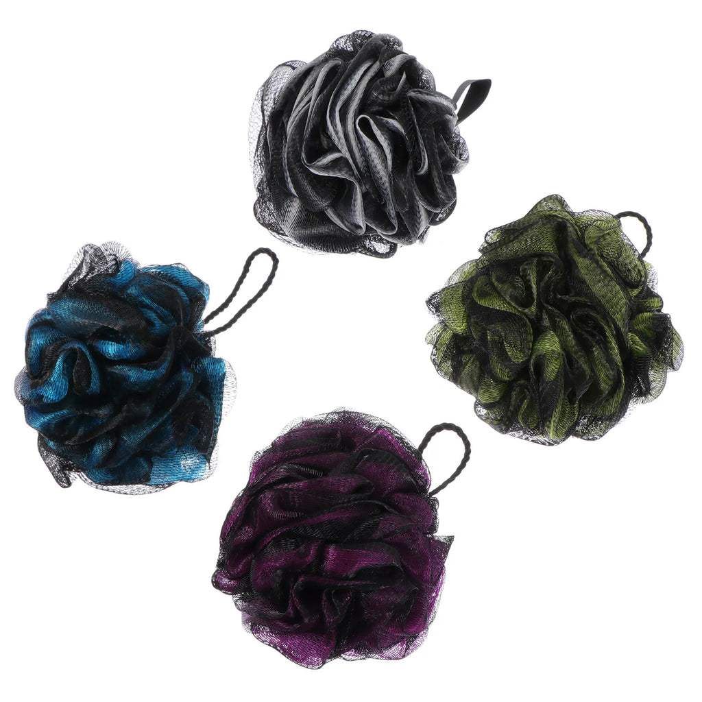 4-Pack Foaming Bath Scrubber Loofah Sponge | Body Exfoliator Bath Scrubber Set QXL