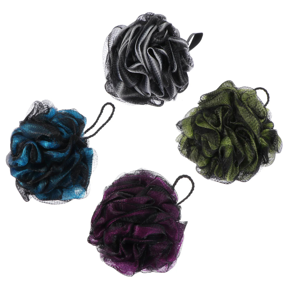 4-Pack Foaming Bath Scrubber Loofah Sponge | Body Exfoliator Bath Scrubber Set QXL
