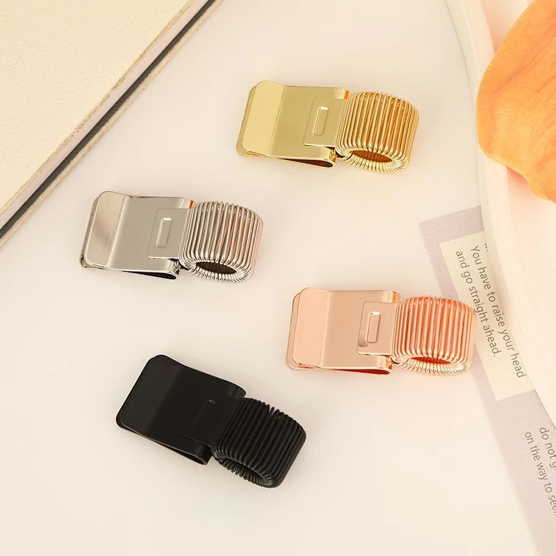 Gold Retro Metal Spring Pen Clip for Notebooks & School Pen Clip Accessory QXL
