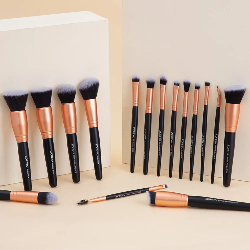 ZOREYA 15-Piece Makeup Brush Set | Concealer, Blush & More Makeup Brush Set QXL