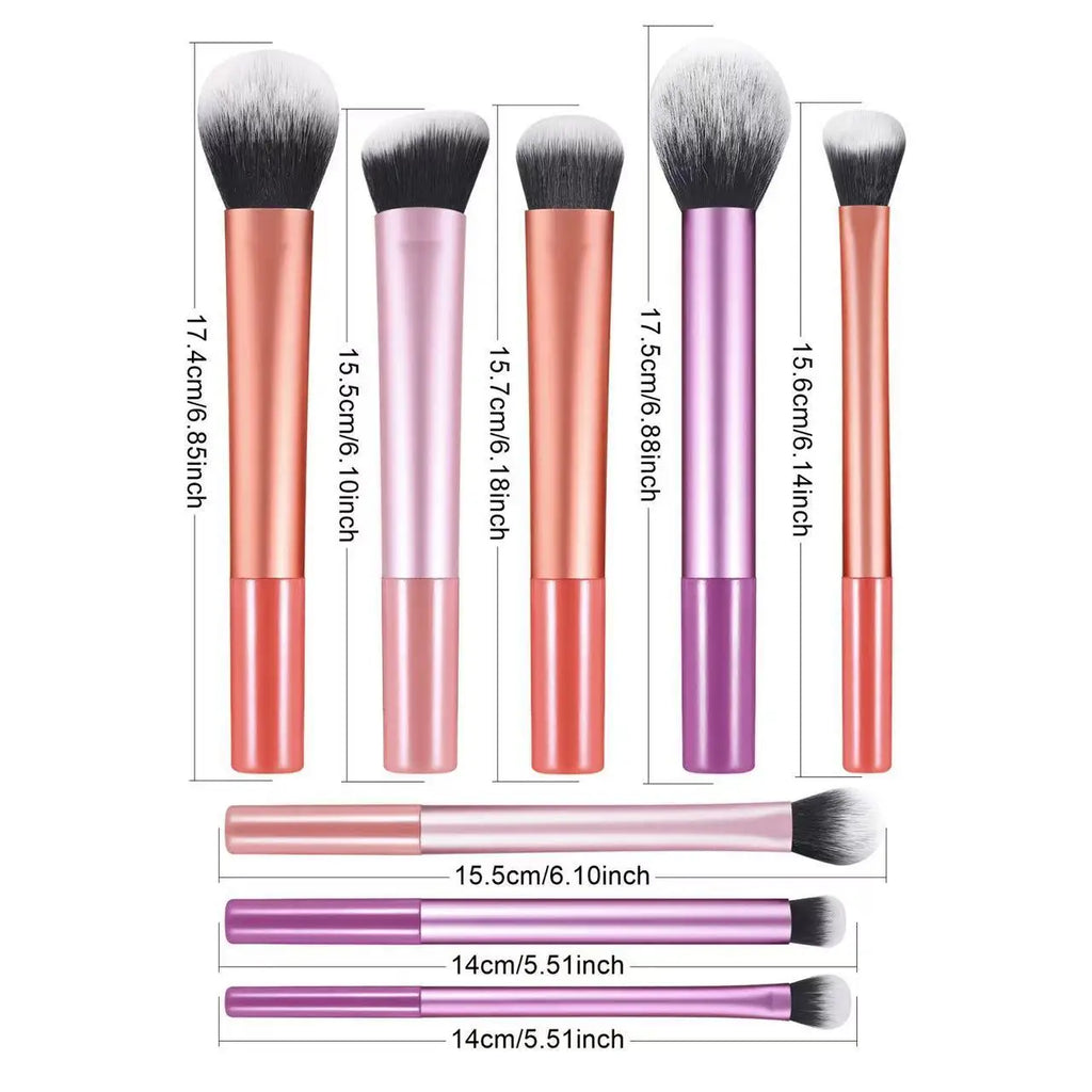 8-Piece Professional Makeup Brush Set | Synthetic Fiber Kit Makeup Brush Set QXL