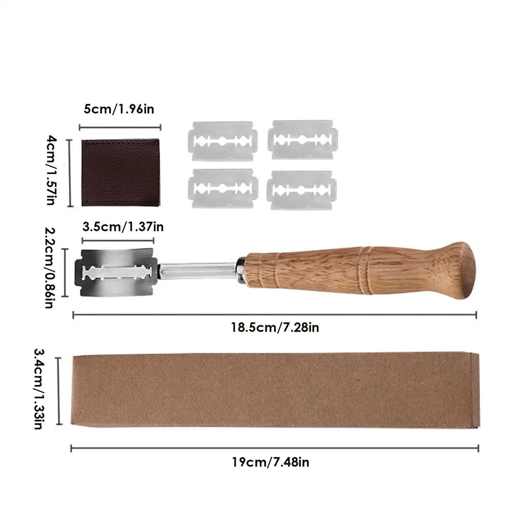 Bread Lame Dough Scoring Tool | Stainless Steel + 5 Blades Bread Scoring Tool QXL