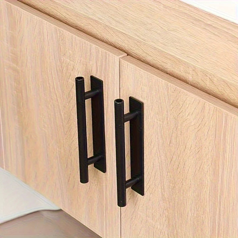 4-Pack Self-Adhesive Cabinet Handles | Matte Black No-Drill Cabinet Door Handles QXL