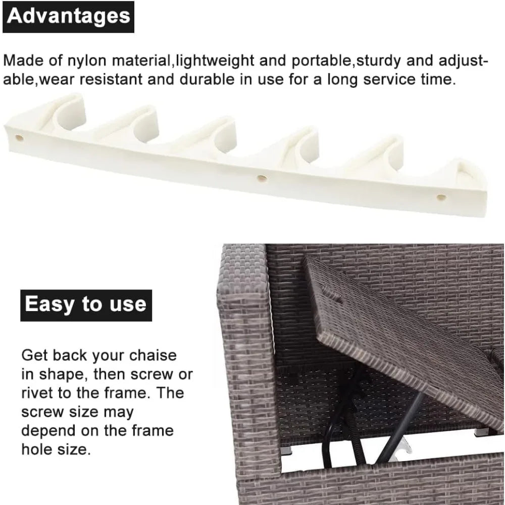 Patio Recliner Back Support Adjuster Brackets 4-Pack | Beige Recliner Replacement Brackets QXL