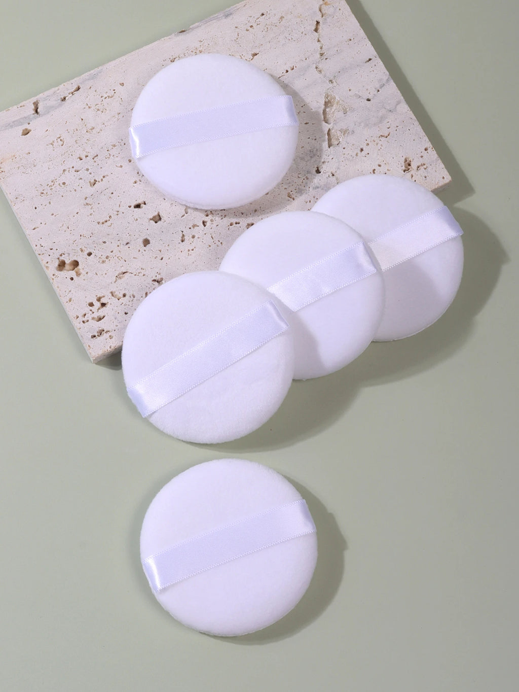 White Round Powder Puffs for Setting & Base Makeup | 2–20 Pack Makeup Powder Puff QXL 5Piece