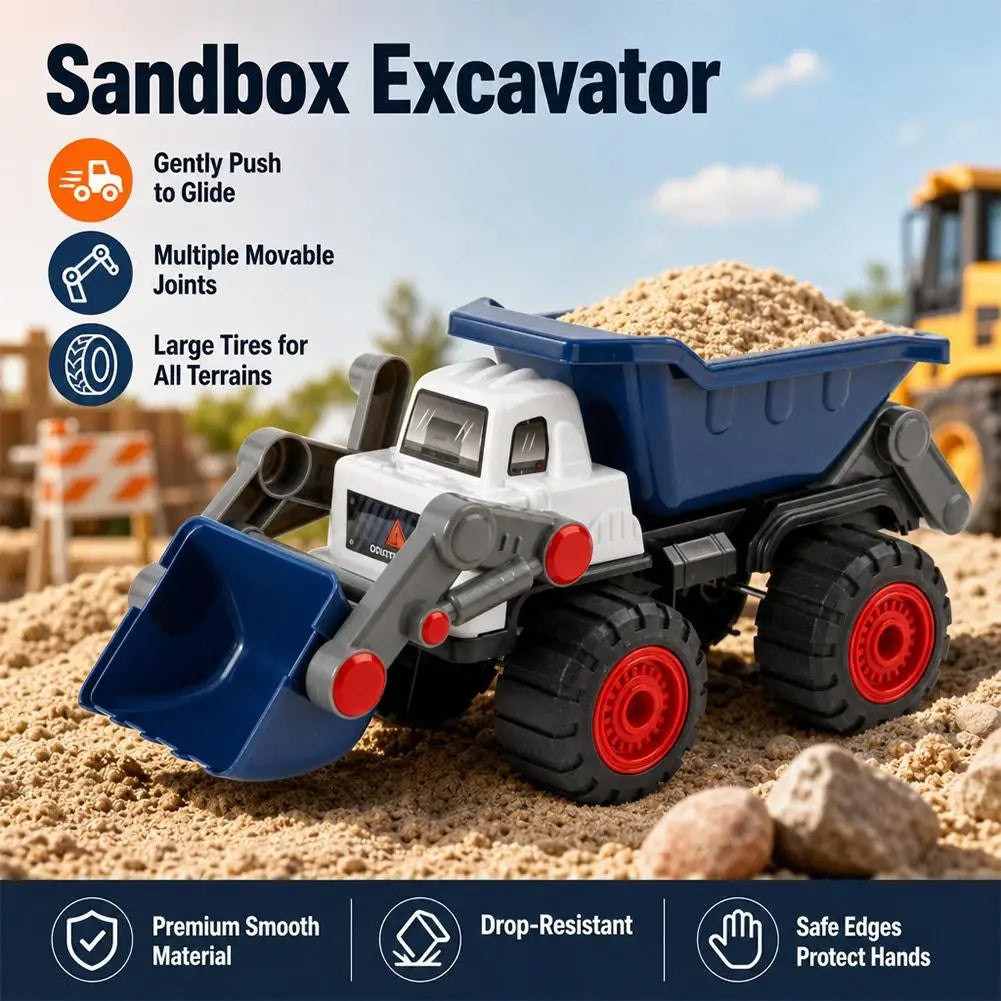 Kids Sand Excavator Truck Toy | Movable Arm Beach Digger Construction Toy Truck QXL